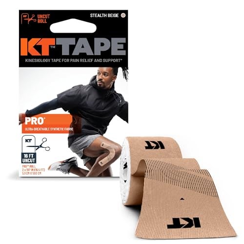 شريط كينيسيو لاصق رياضي KT Tape Pro الاصطناعي 16 لفة غير مقطوعة بيج خفي